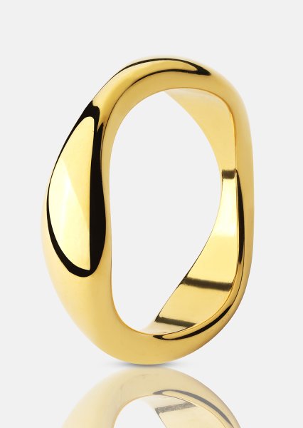 Ring Organic Curve - 18k Verguld
