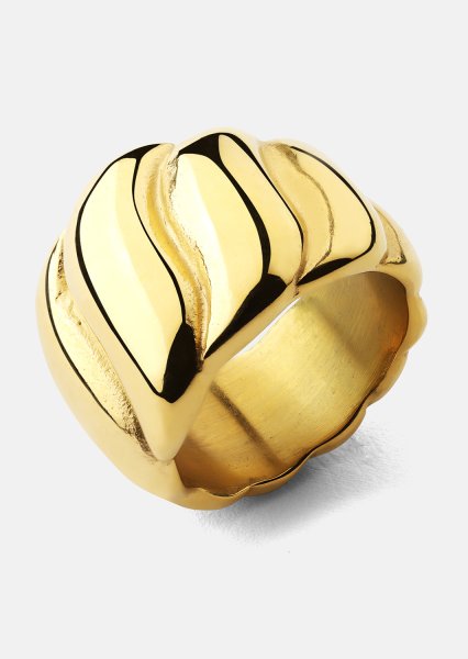Ring Bold Wave - 18K Verguld