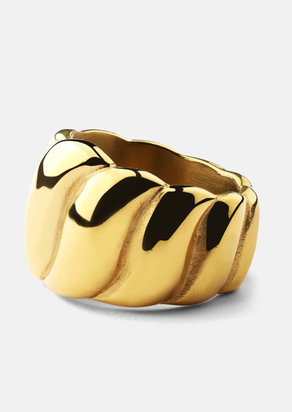 Ring Bold Wave - 18K Verguld