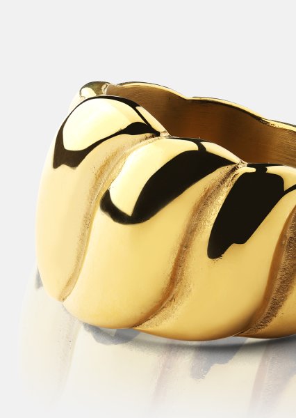 Ring Bold Wave - 18K Verguld