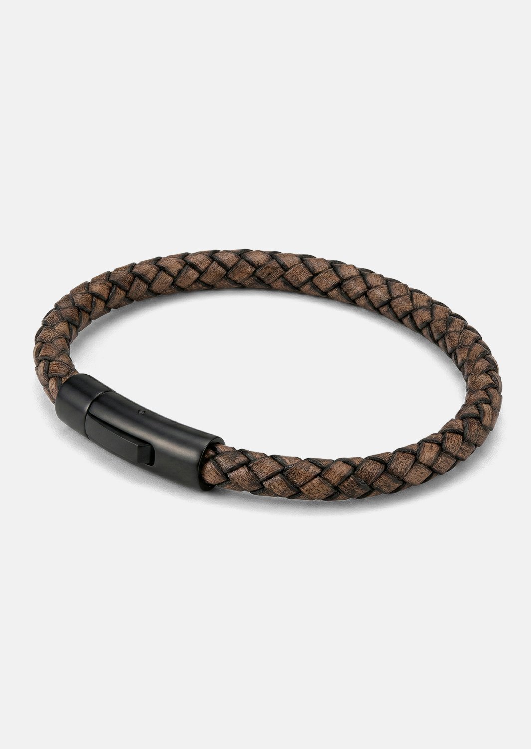 Leren armband Brawn Weave