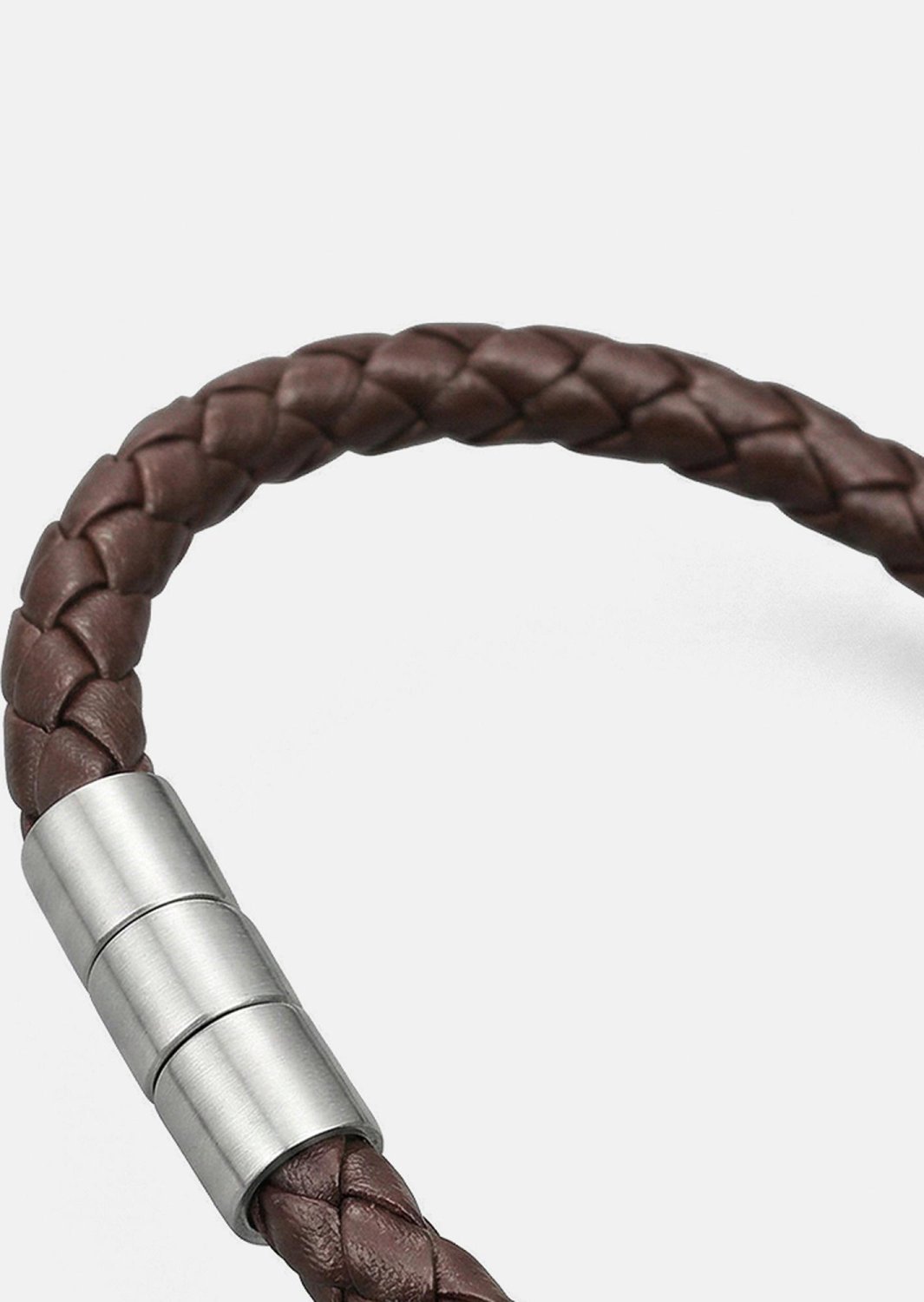 Leren armband Iron Weave