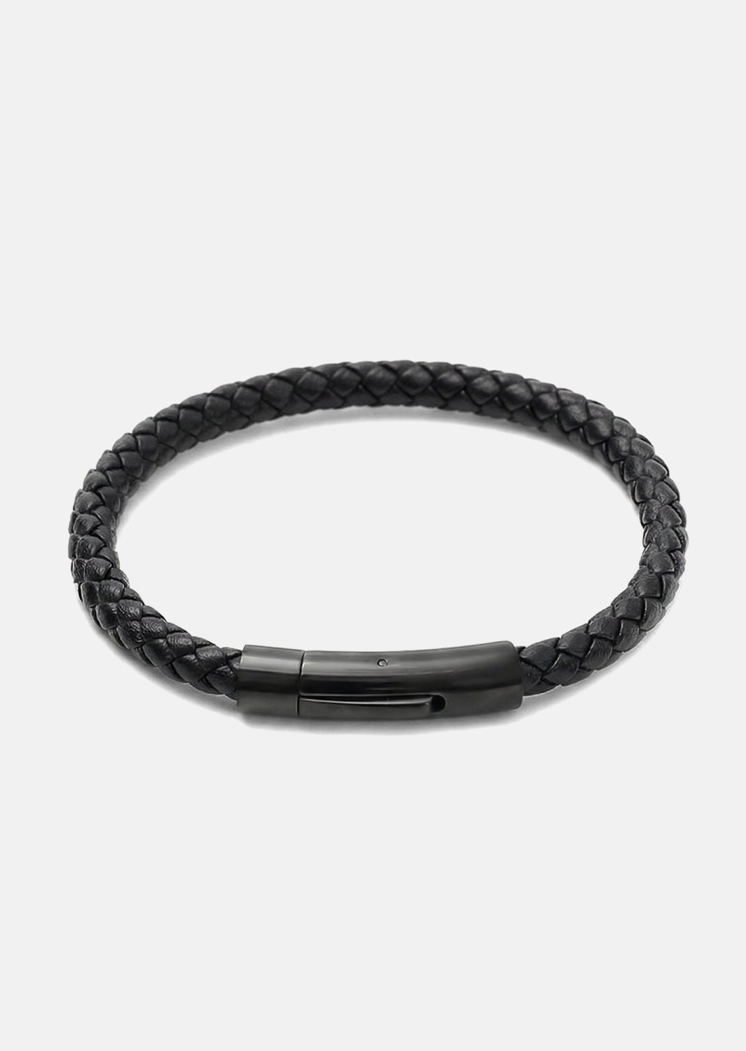 Leren armband Onyx Weave