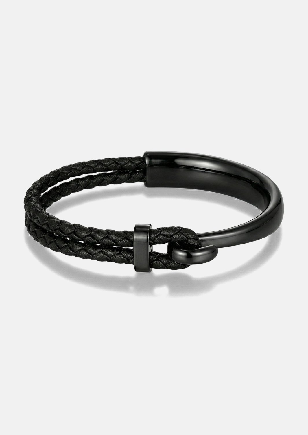 Leren armband Obsidian Link
