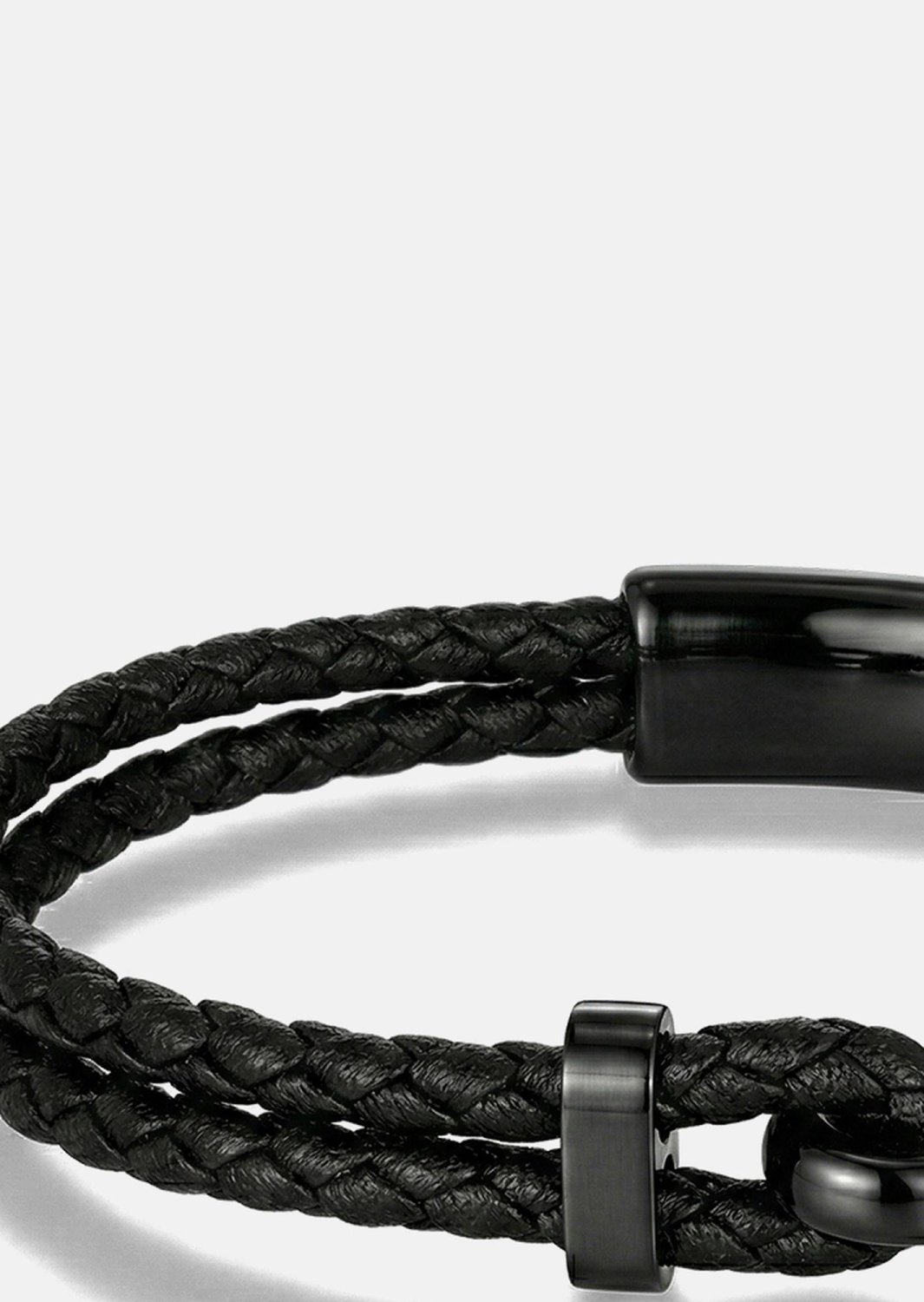 Leren armband Obsidian Link