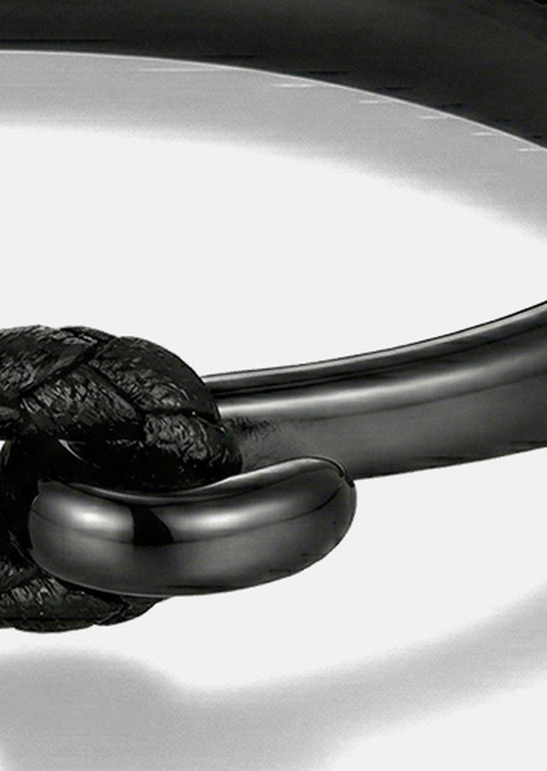 Leren armband Obsidian Link