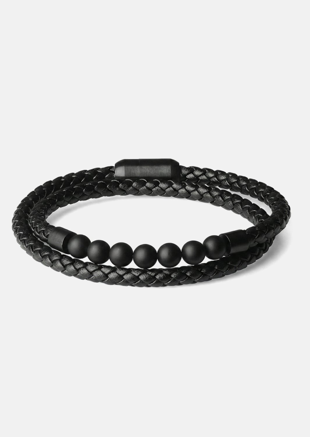Leren armband Raven Weave