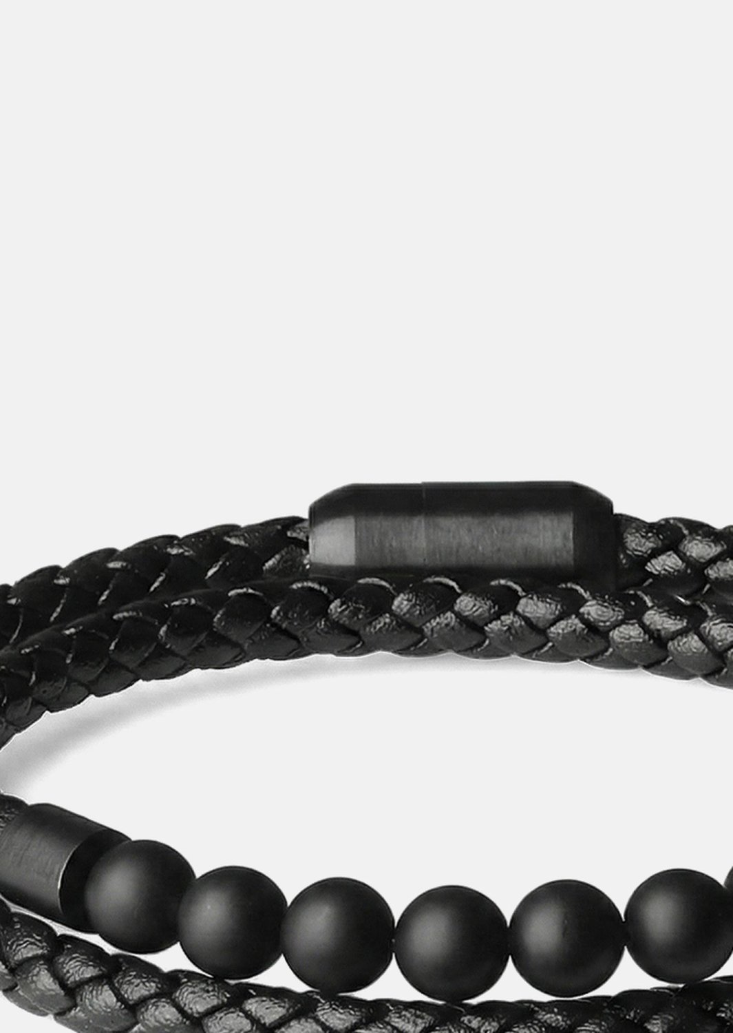 Leren armband Raven Weave
