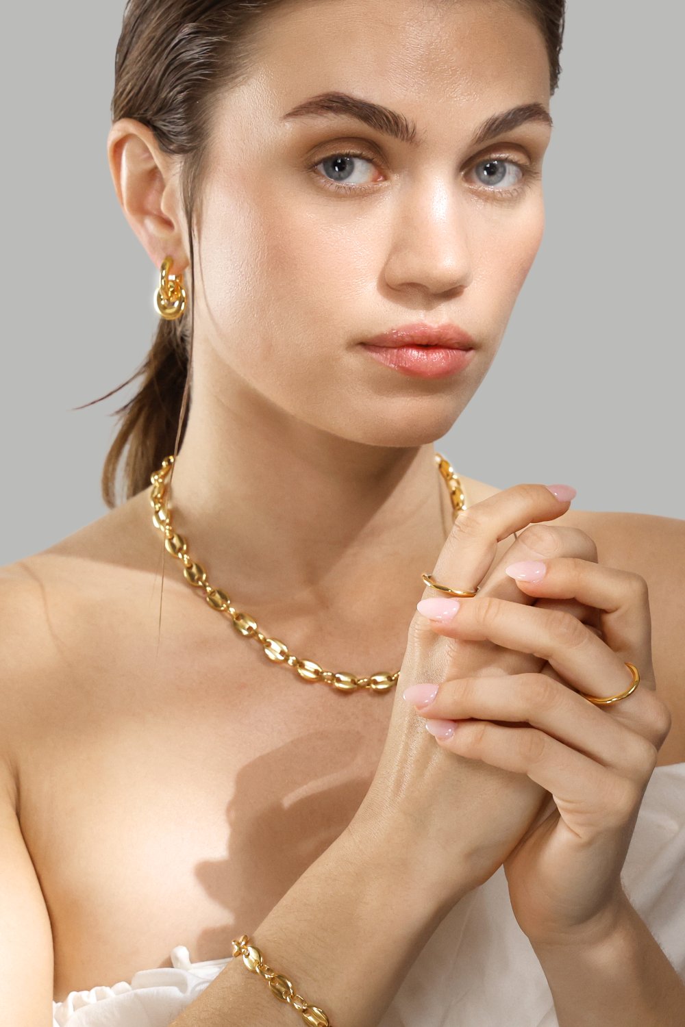 Oorbellen Chunky Link – 18k Verguld
