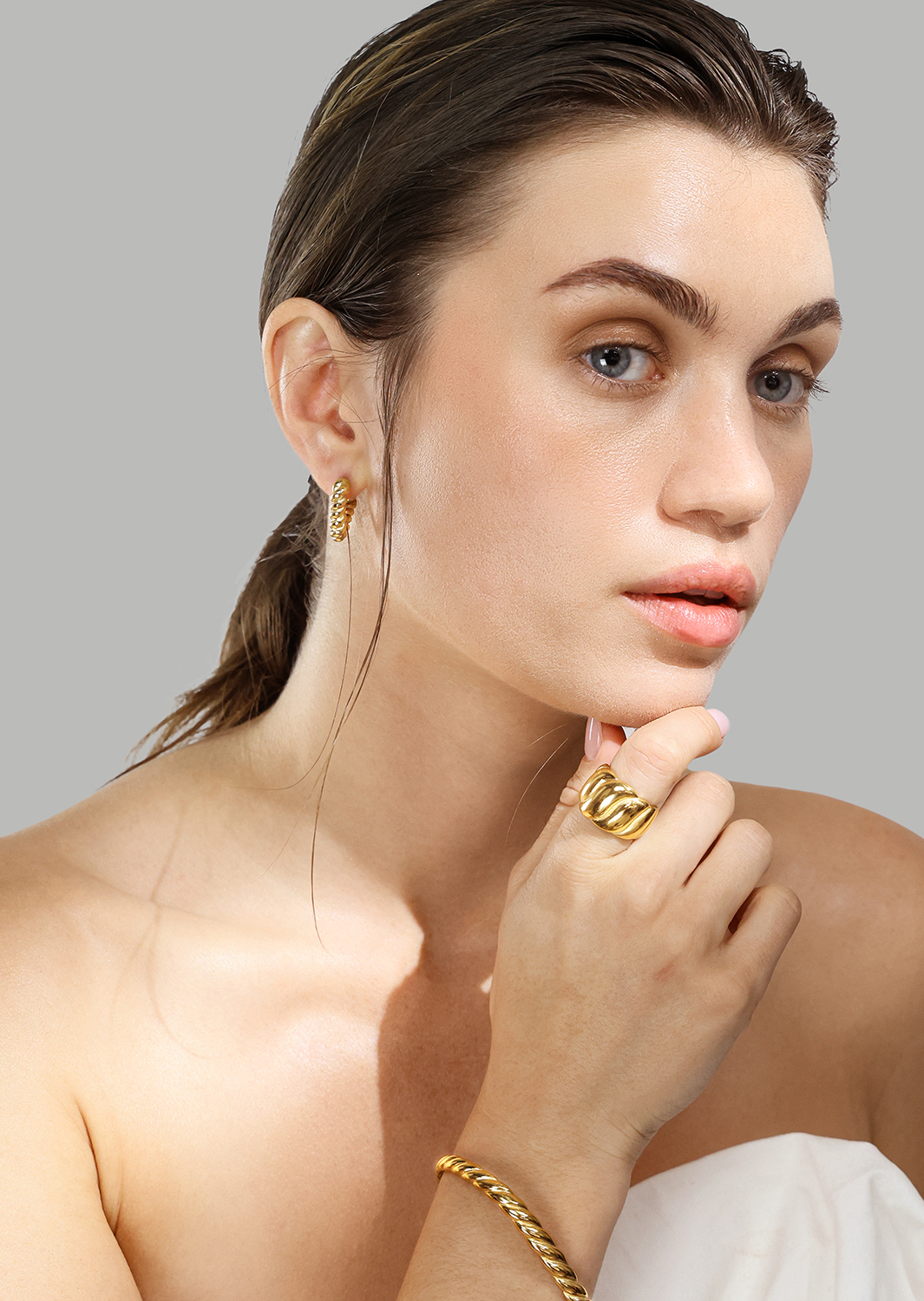 Ring Bold Wave - 18K Verguld