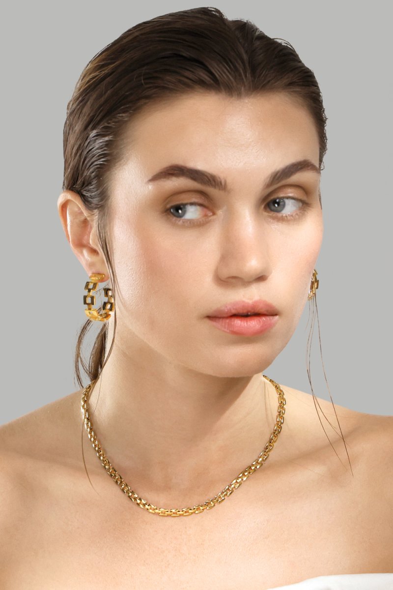 Oorbel GeoHoops - 18k Verguld