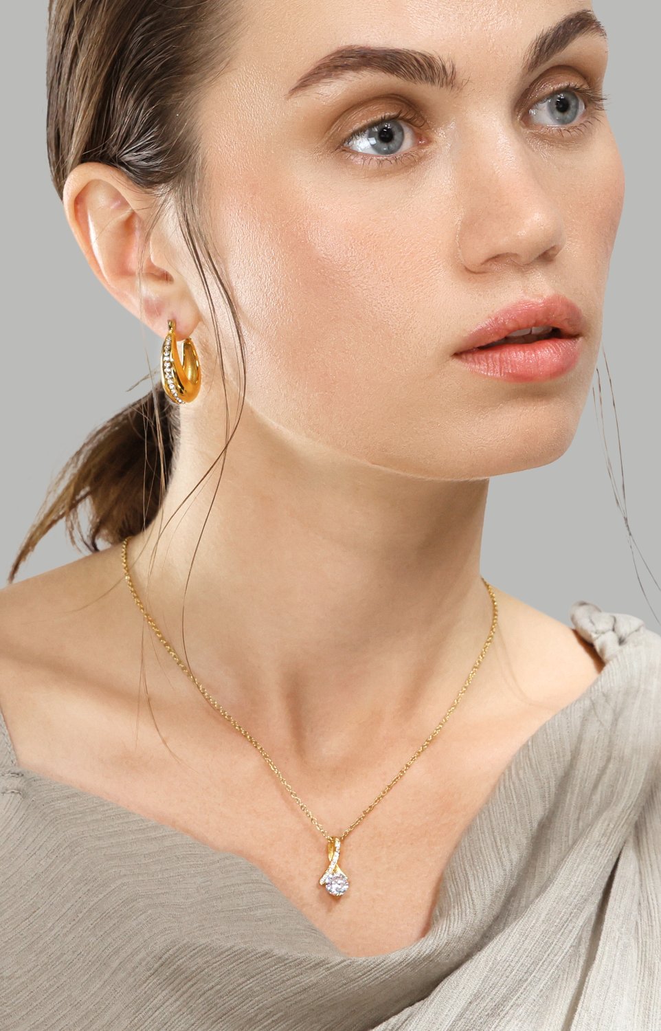 Oorbellen Gleaming Curve – 18k Verguld