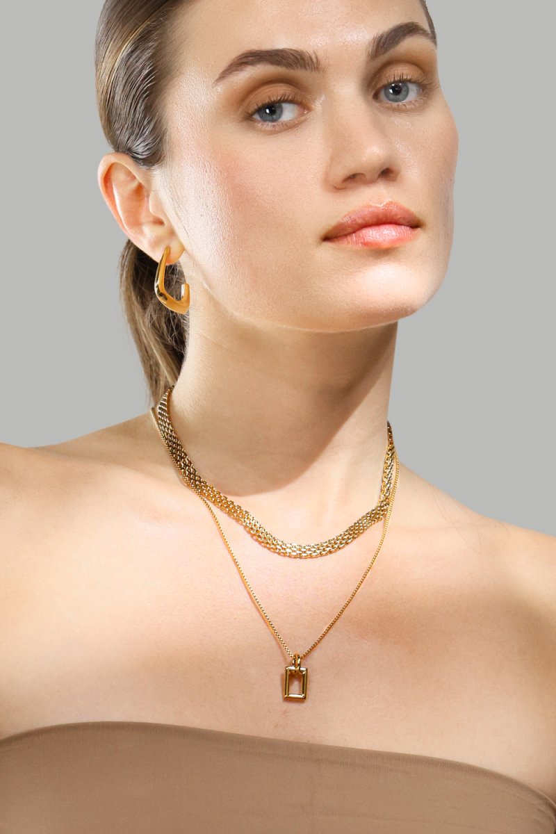 Ketting Geometrisk Grace – 18k Gold Plated