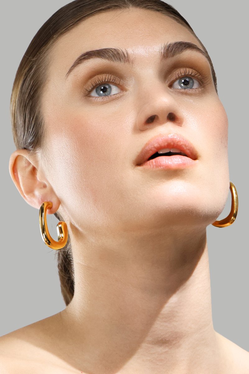 Oorbel Elegant Curve - 18k Verguld