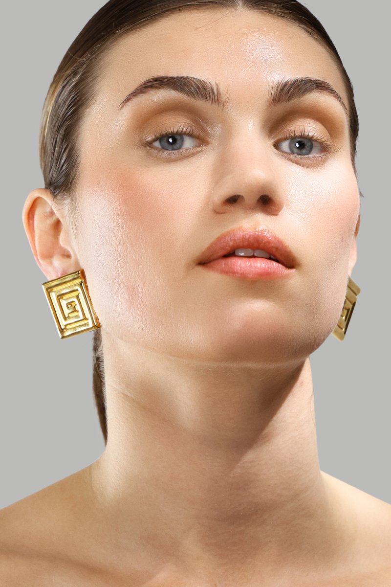 Oorbel Geometric Glow - 18k Verguld
