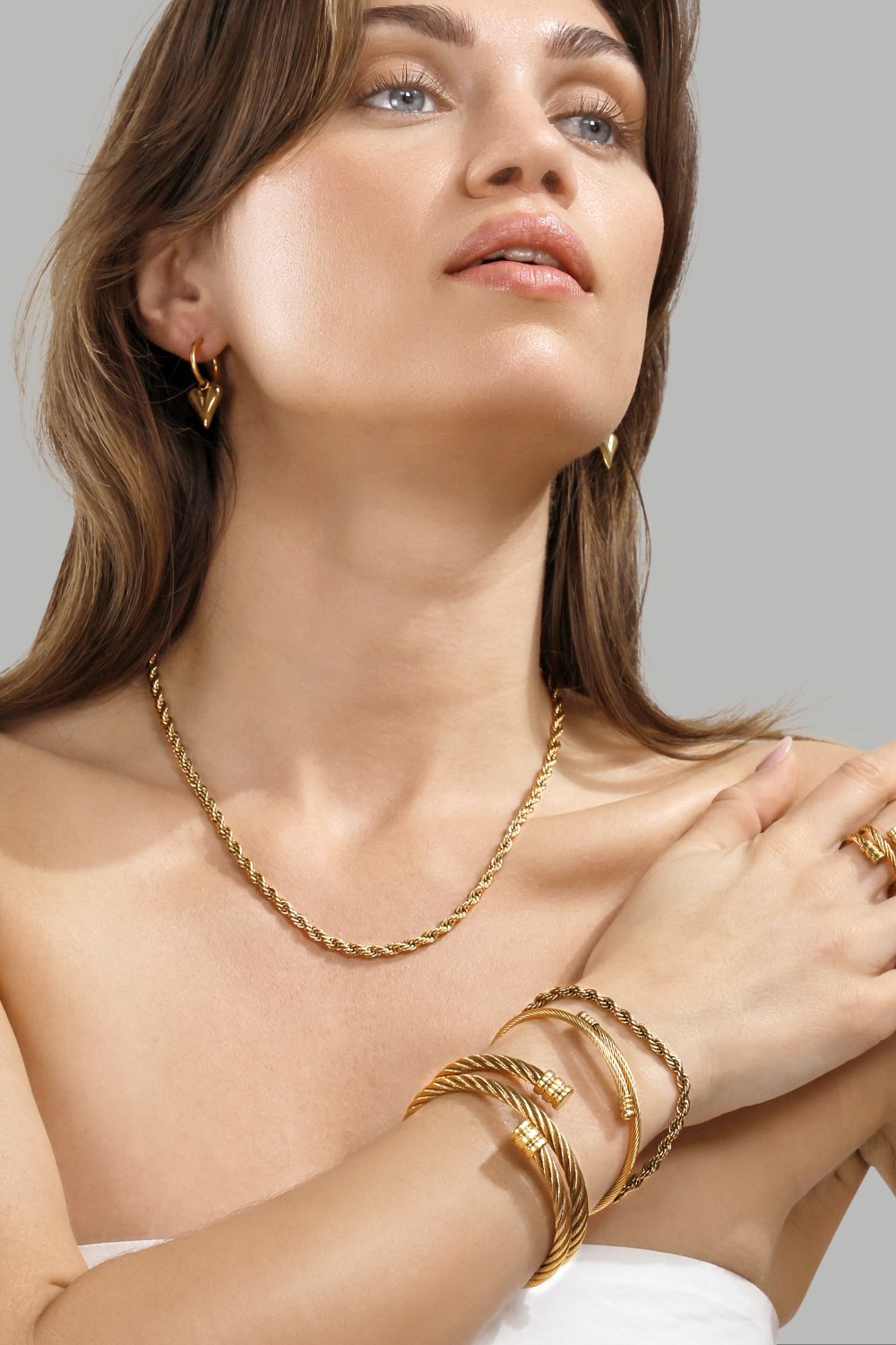 Oorbellen Heart Drop - 18k Verguld