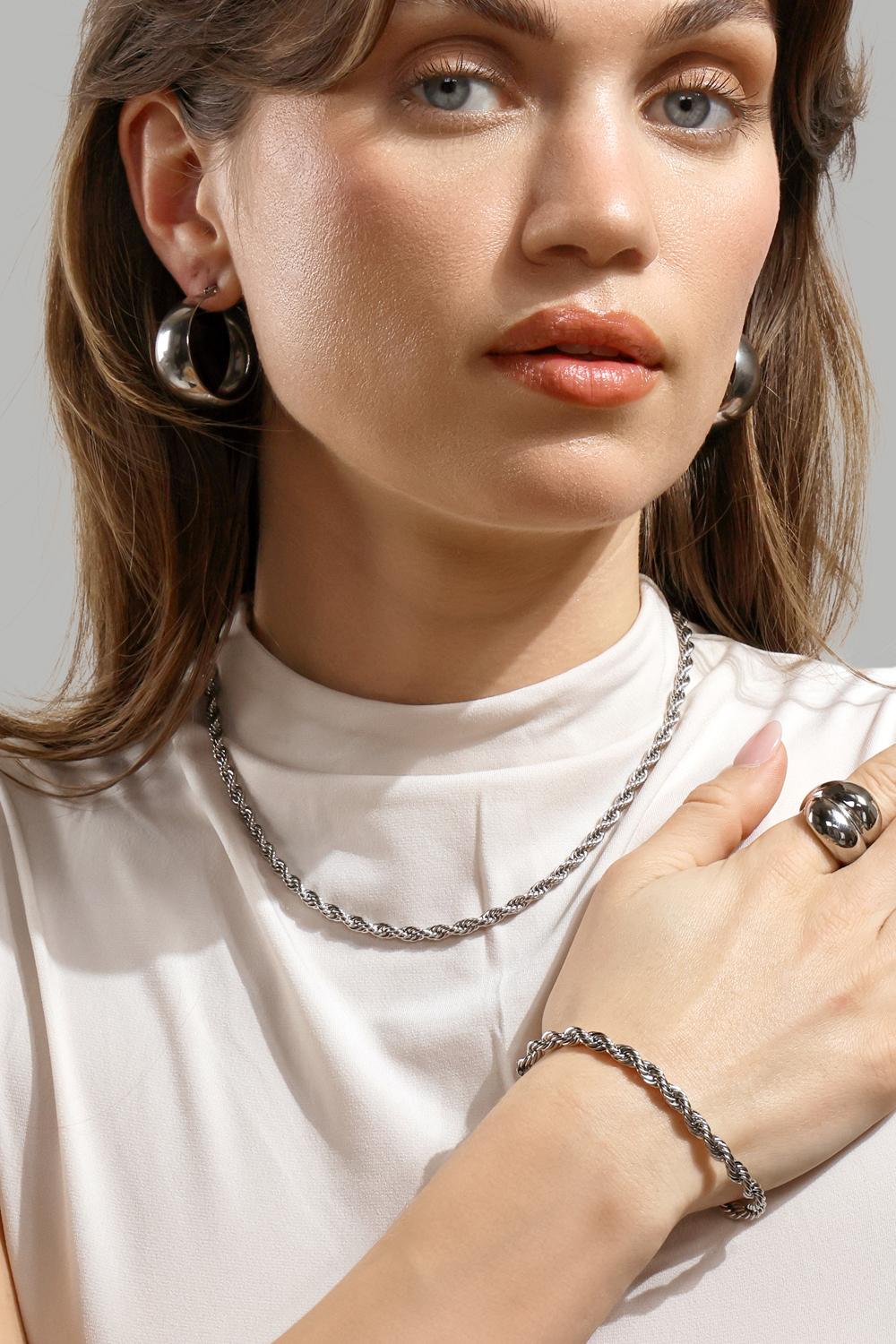 Ring Bold Flow - 18k Verzilverd
