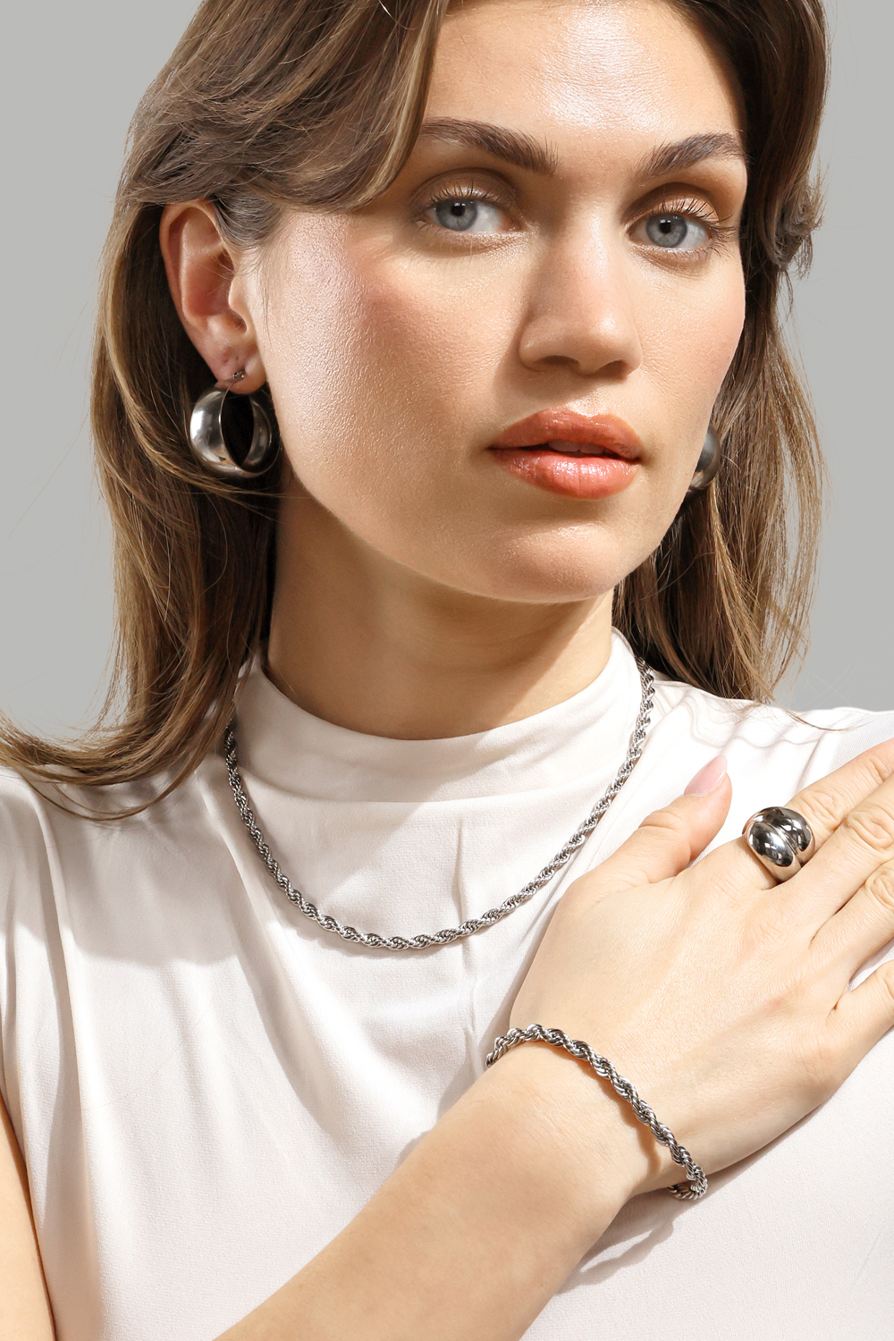 Ring Bold Flow - 18k Verzilverd