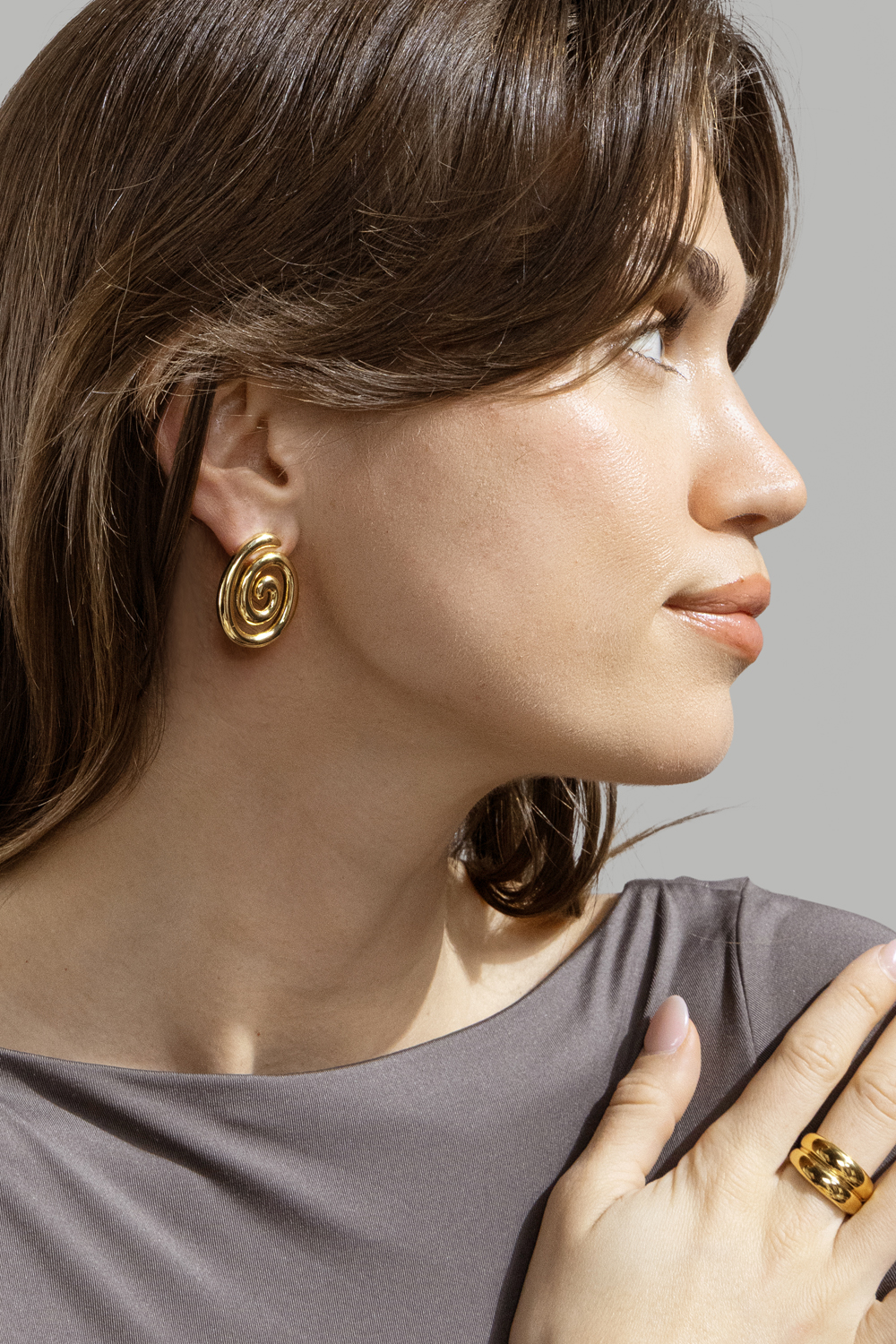 Resin Oorbel - 18k Verguld
