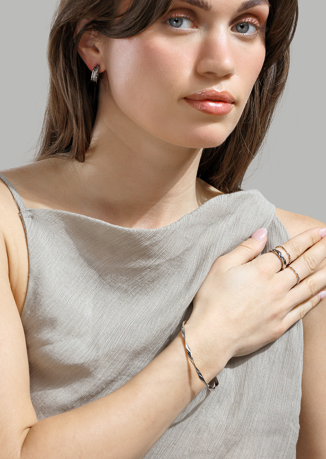 Ring Swirl - Verzilverd