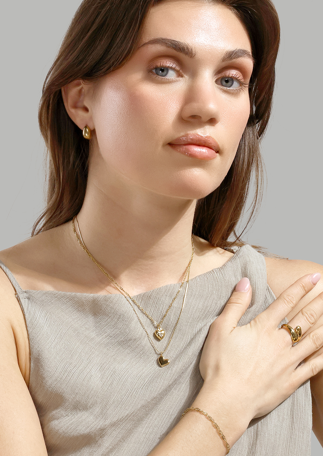 Oorbel Dark Chic Hoops - 18k Verguld