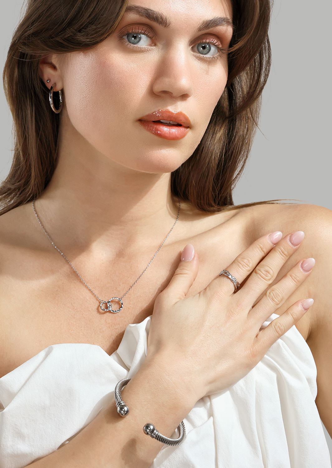 Ketting Nerida – Verzilverd