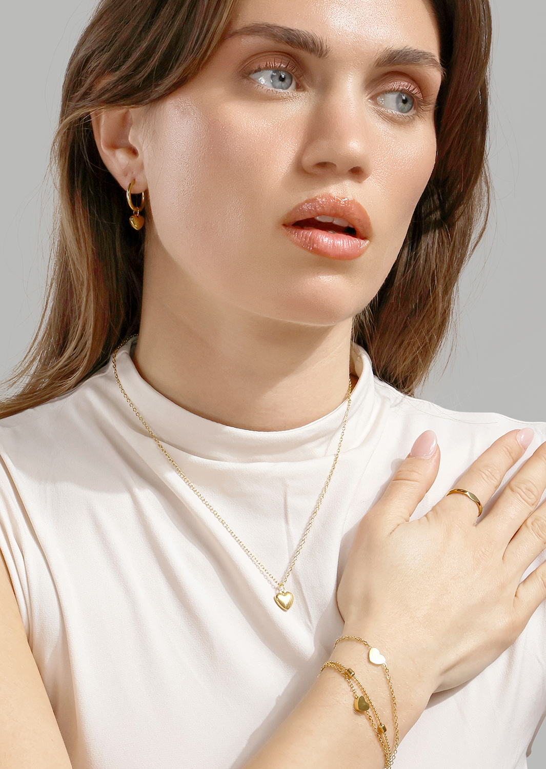 Oorbel Heart Hug Hoops - 18k Gold Plated