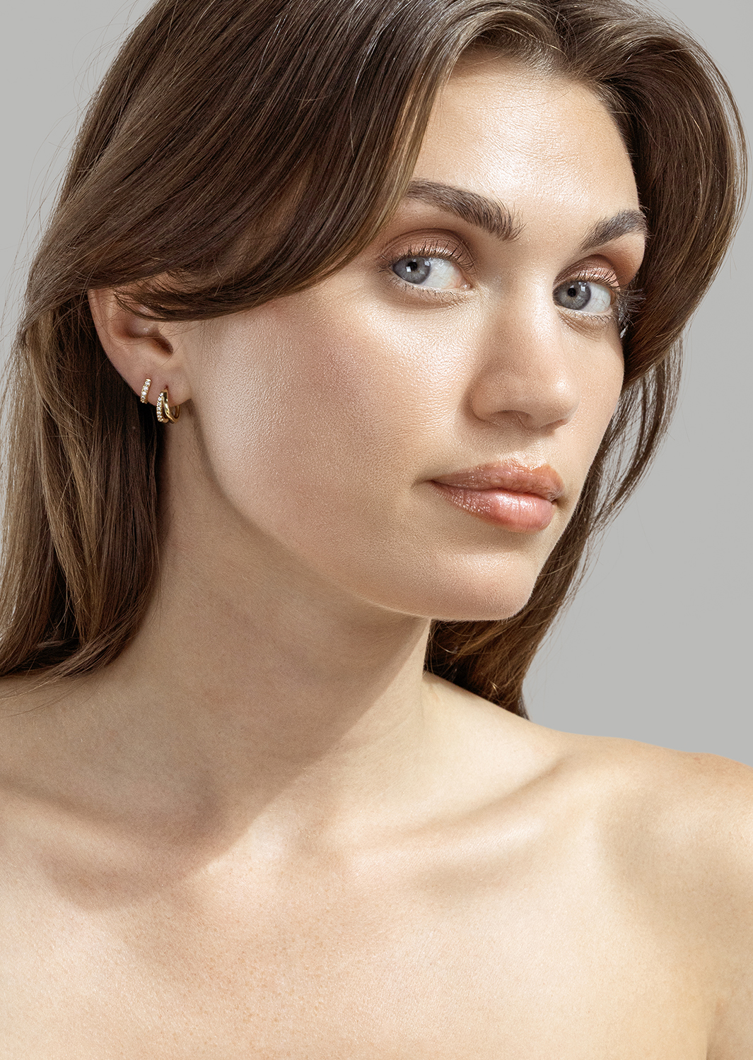 Oorbel Aurora Curve - 18k Verguld