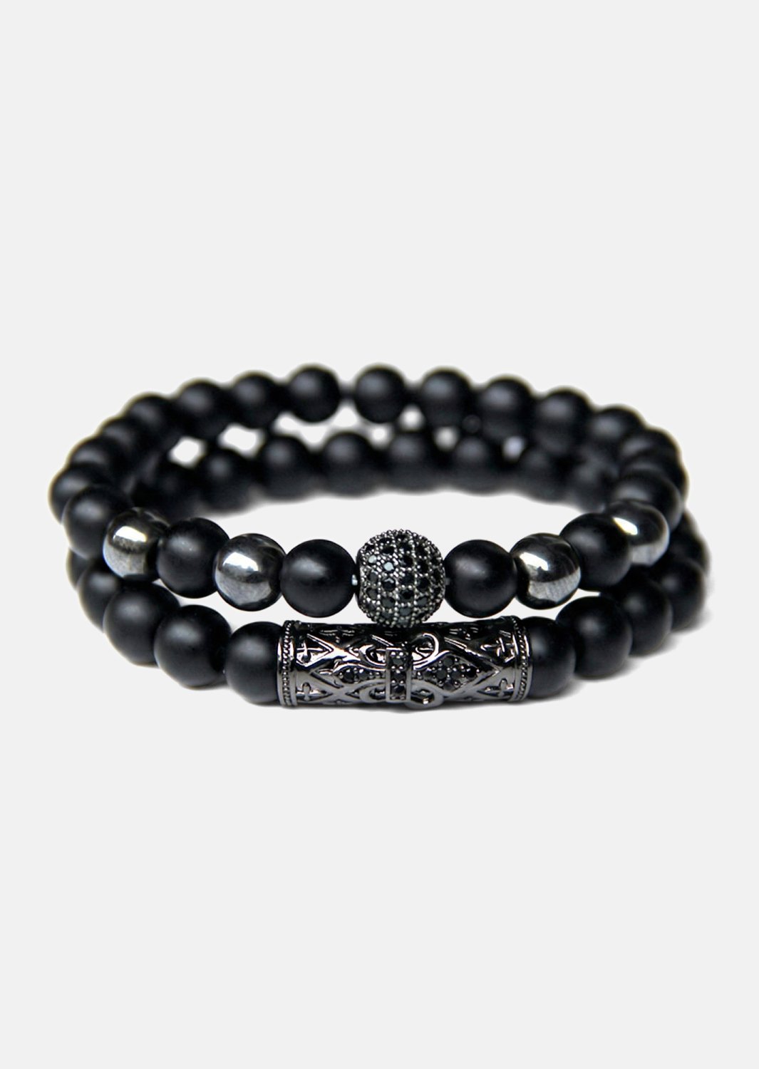 Kralenarmband Obsidian Crown