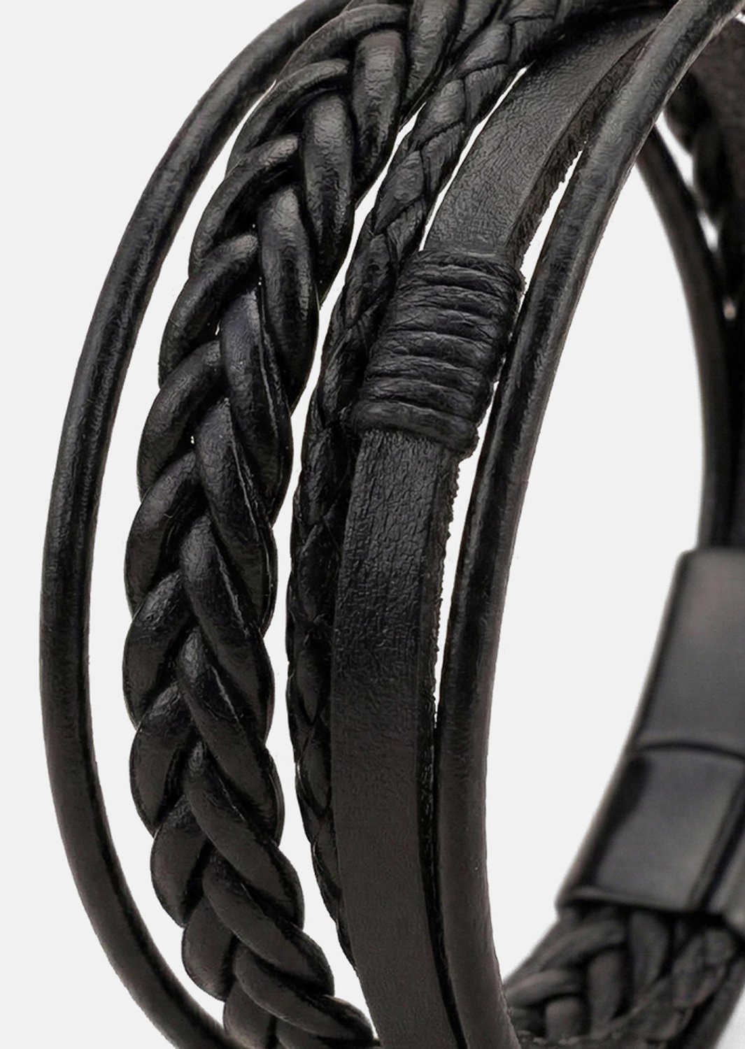 Leren armband Ebon Serpent