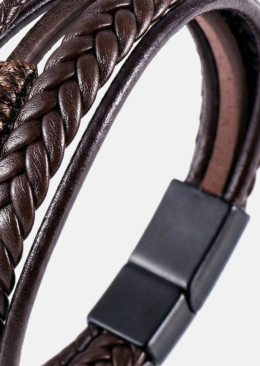 Leren armband Cavalier Weave