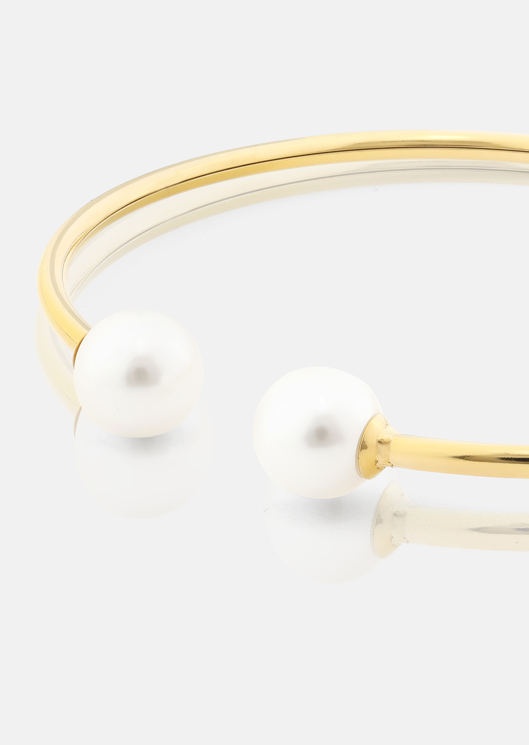 Pearl End Cuff Bracelet - 18k Verguld