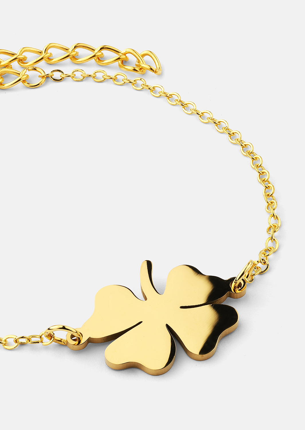 Golden Clover Charm Bracelet - 18k Verguld