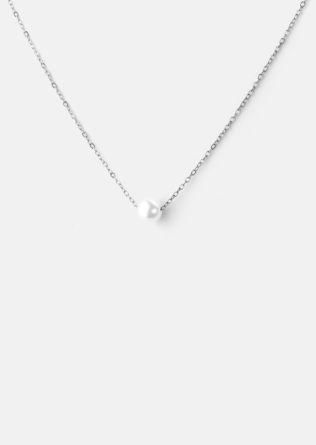 Ketting Mini Pearl- Verzilverd