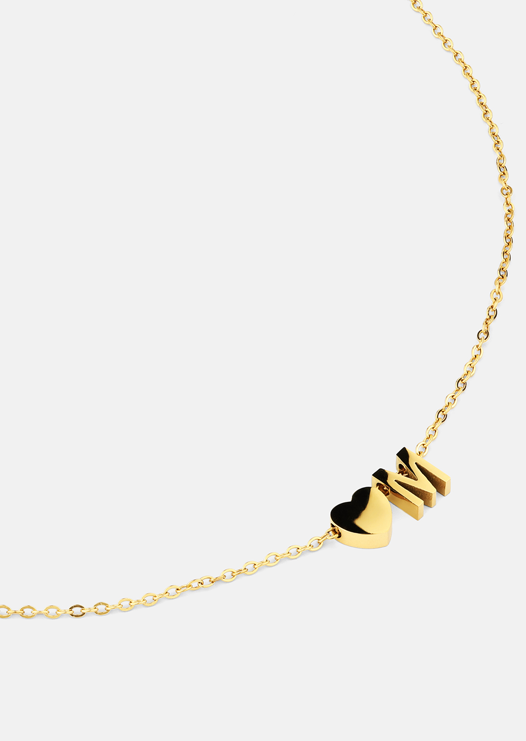 Ketting Heart Letter - 18k Verguld