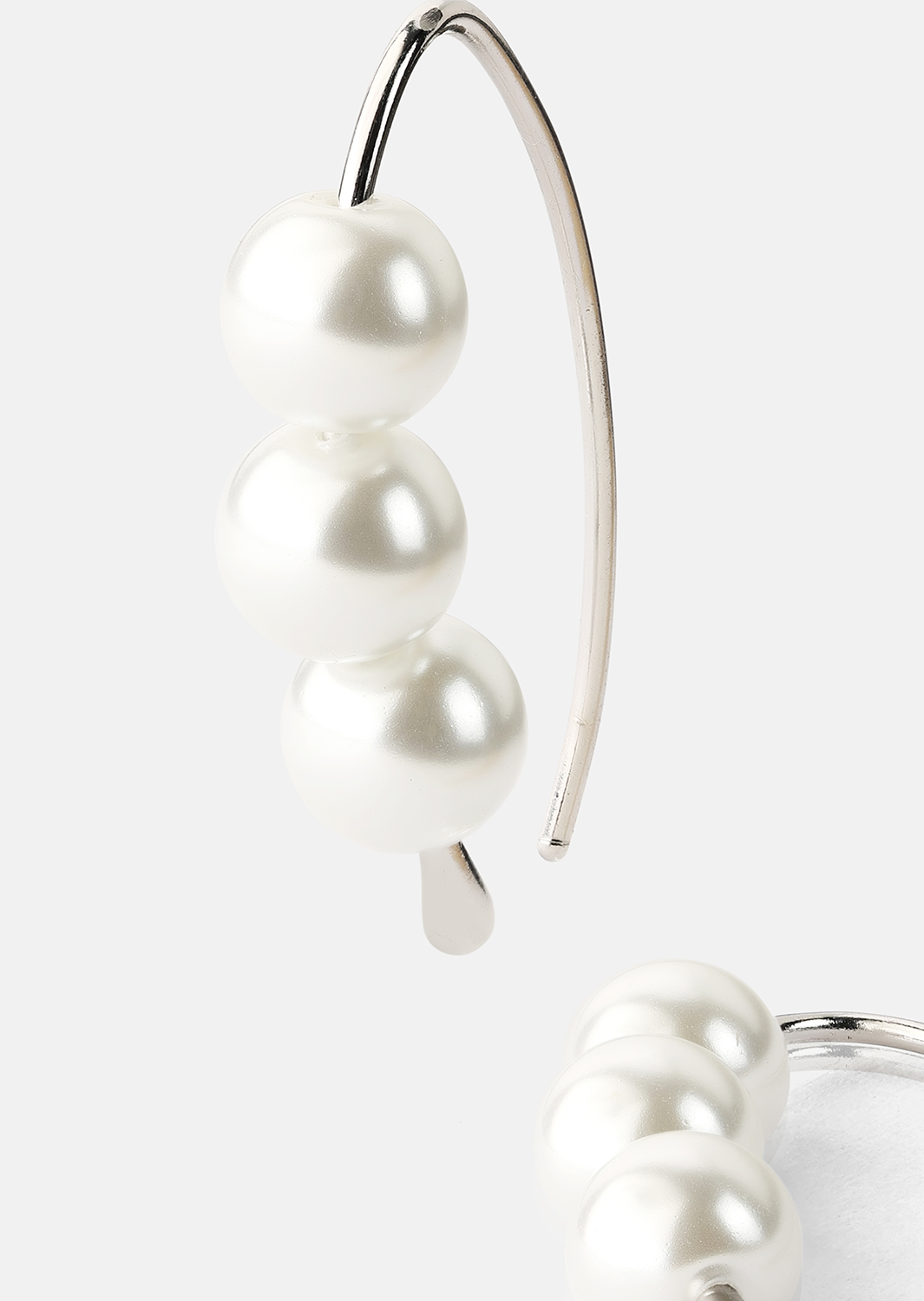 Oorbel Pearl Arc - Verzilverd