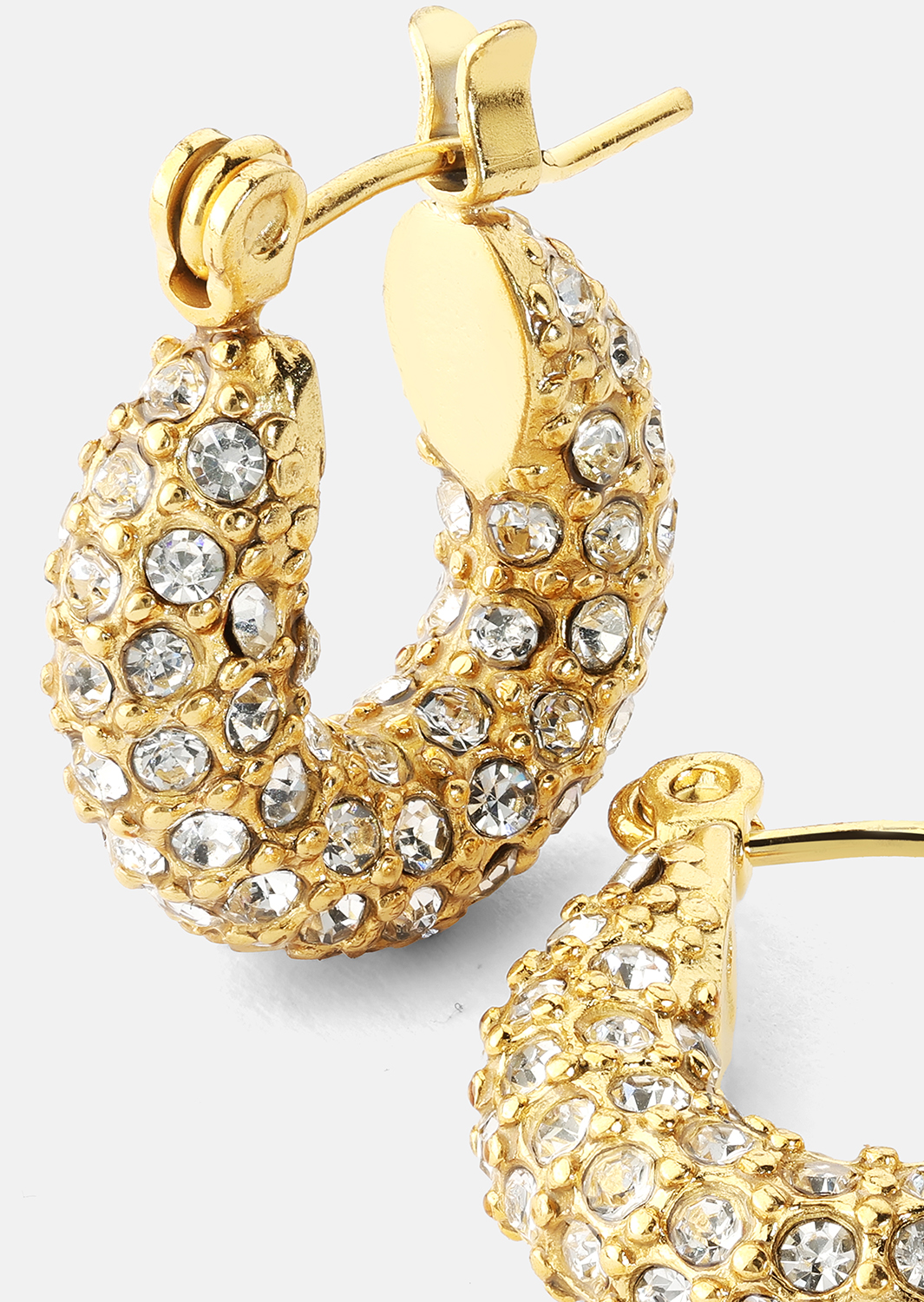 Chunky Pearl Hoop Earrings - 18k Verguld
