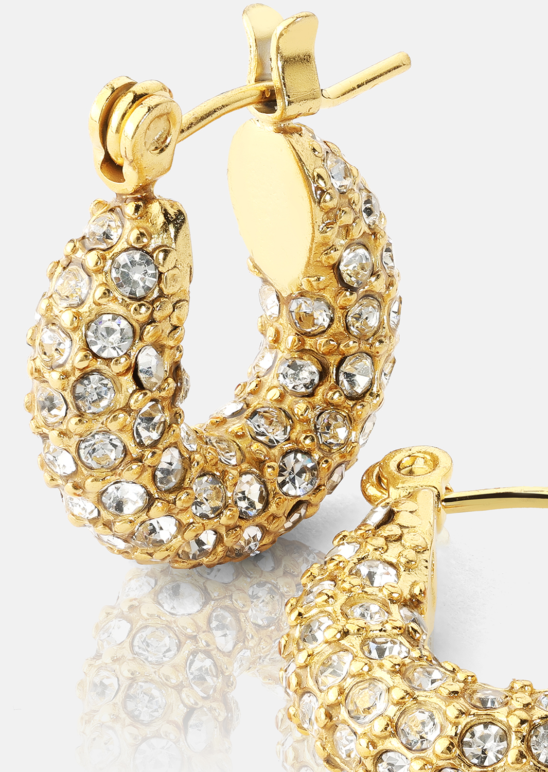 Chunky Pearl Hoop Earrings - 18k Verguld