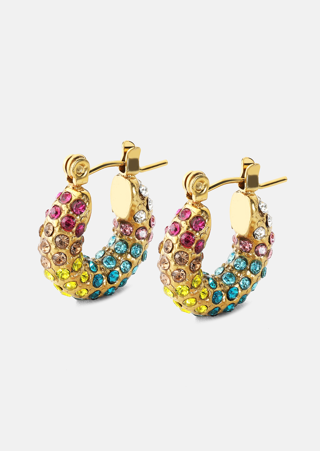 Colored Pearl Hoop Oorbel - 18k Verguld