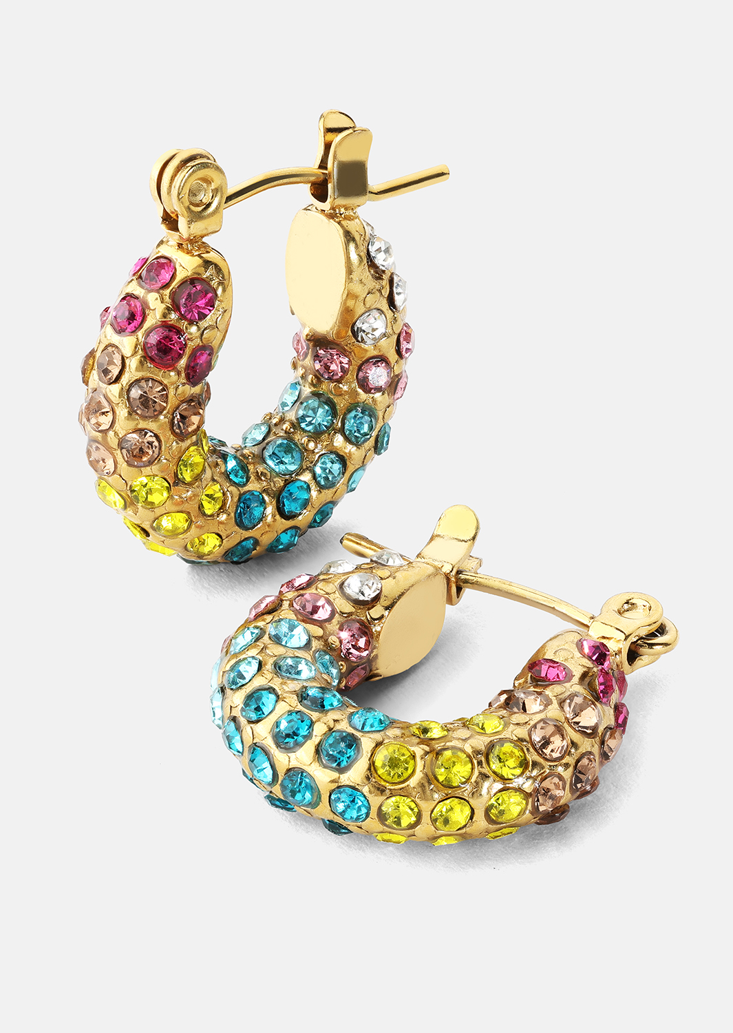 Colored Pearl Hoop Oorbel - 18k Verguld