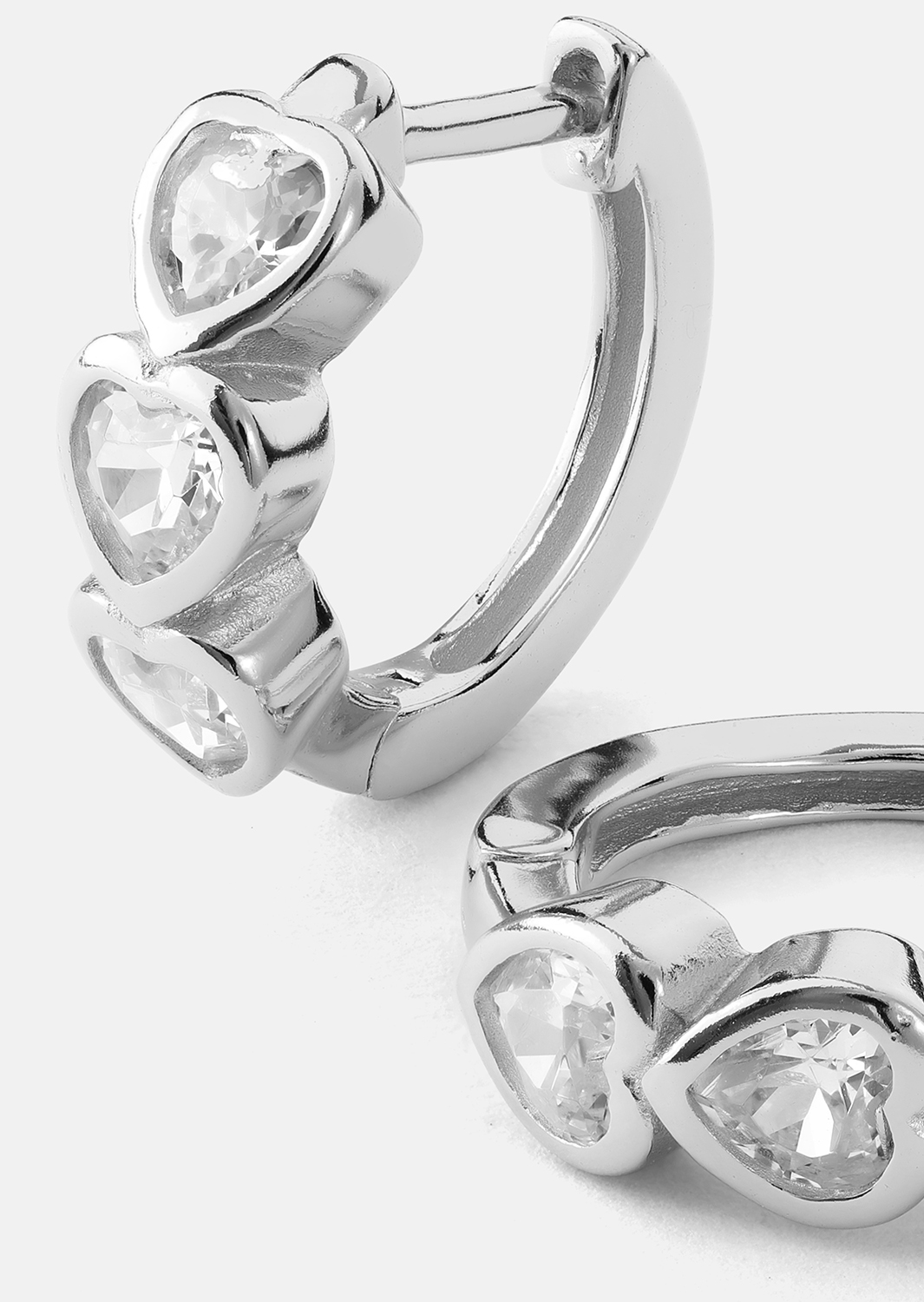 Oorbel Heart Hoops - Verzilverd