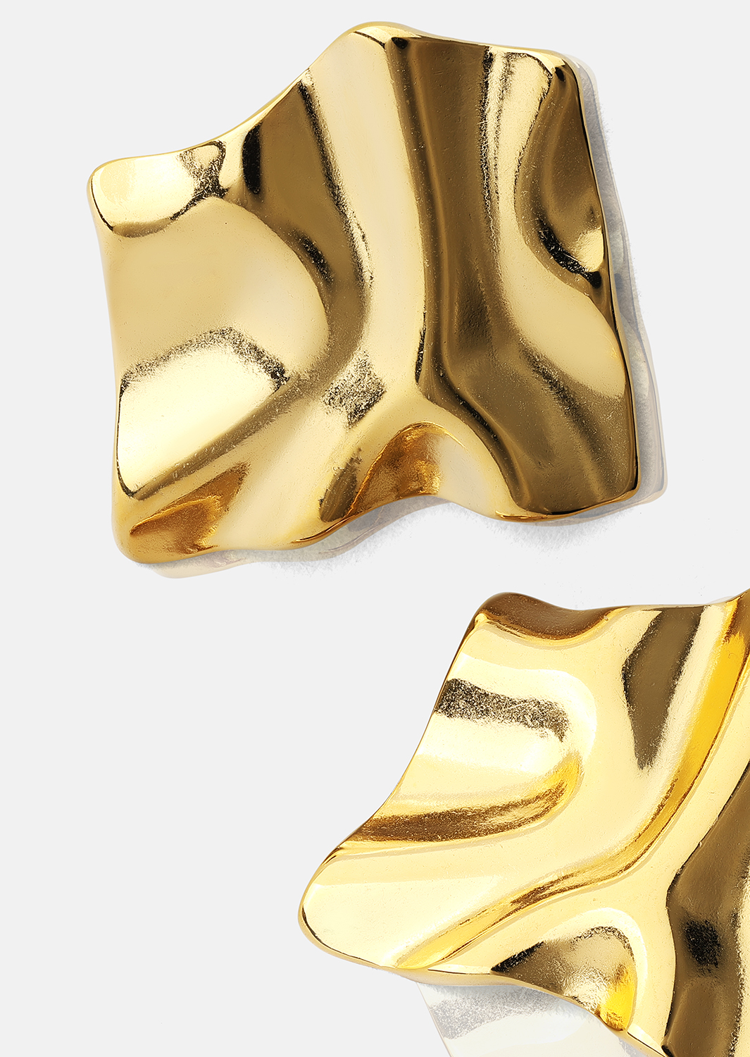 Oorbel Golden Ripple Studs - 18k Verguld