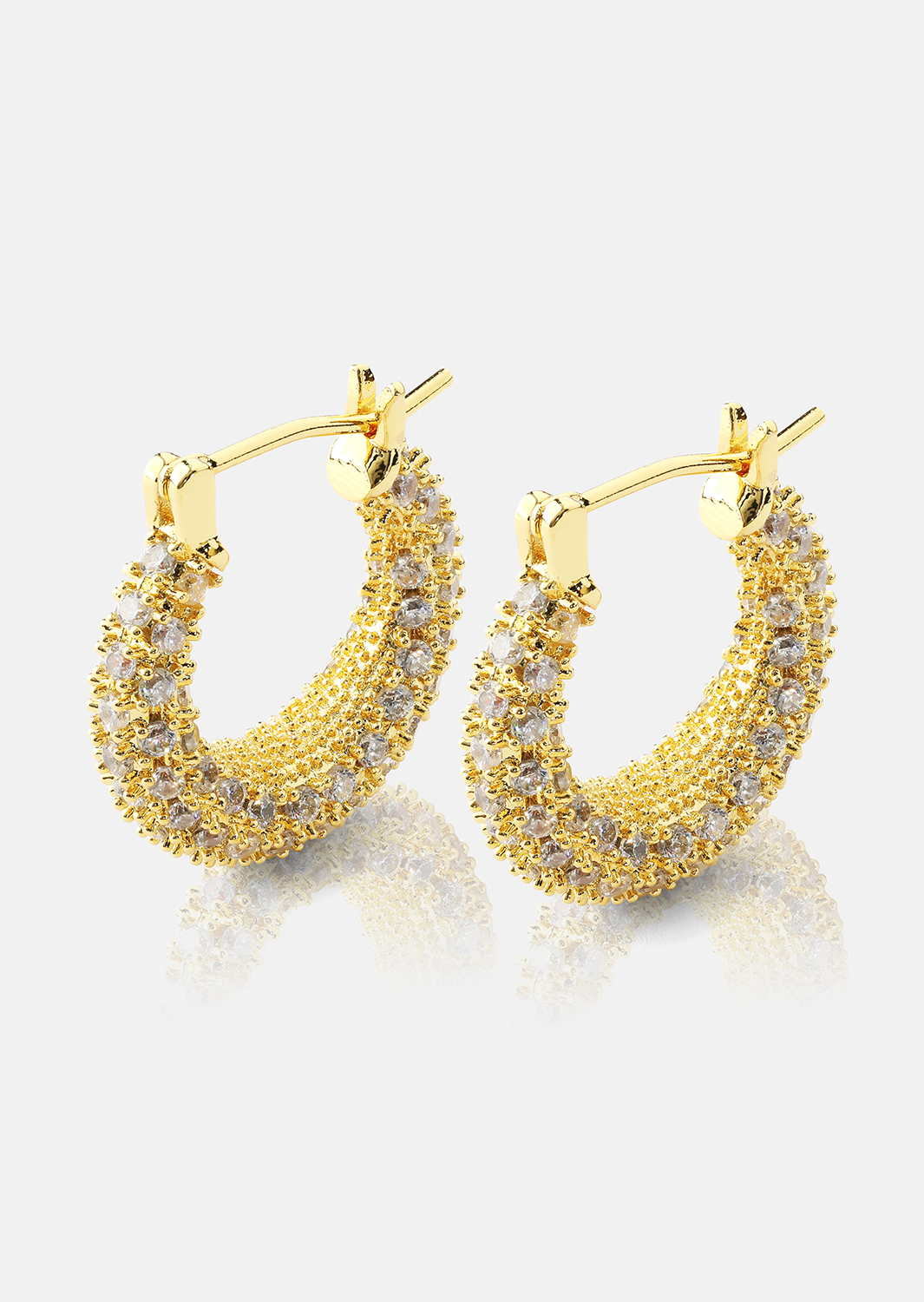 Oorbel Crystal Circle - 18k Verguld