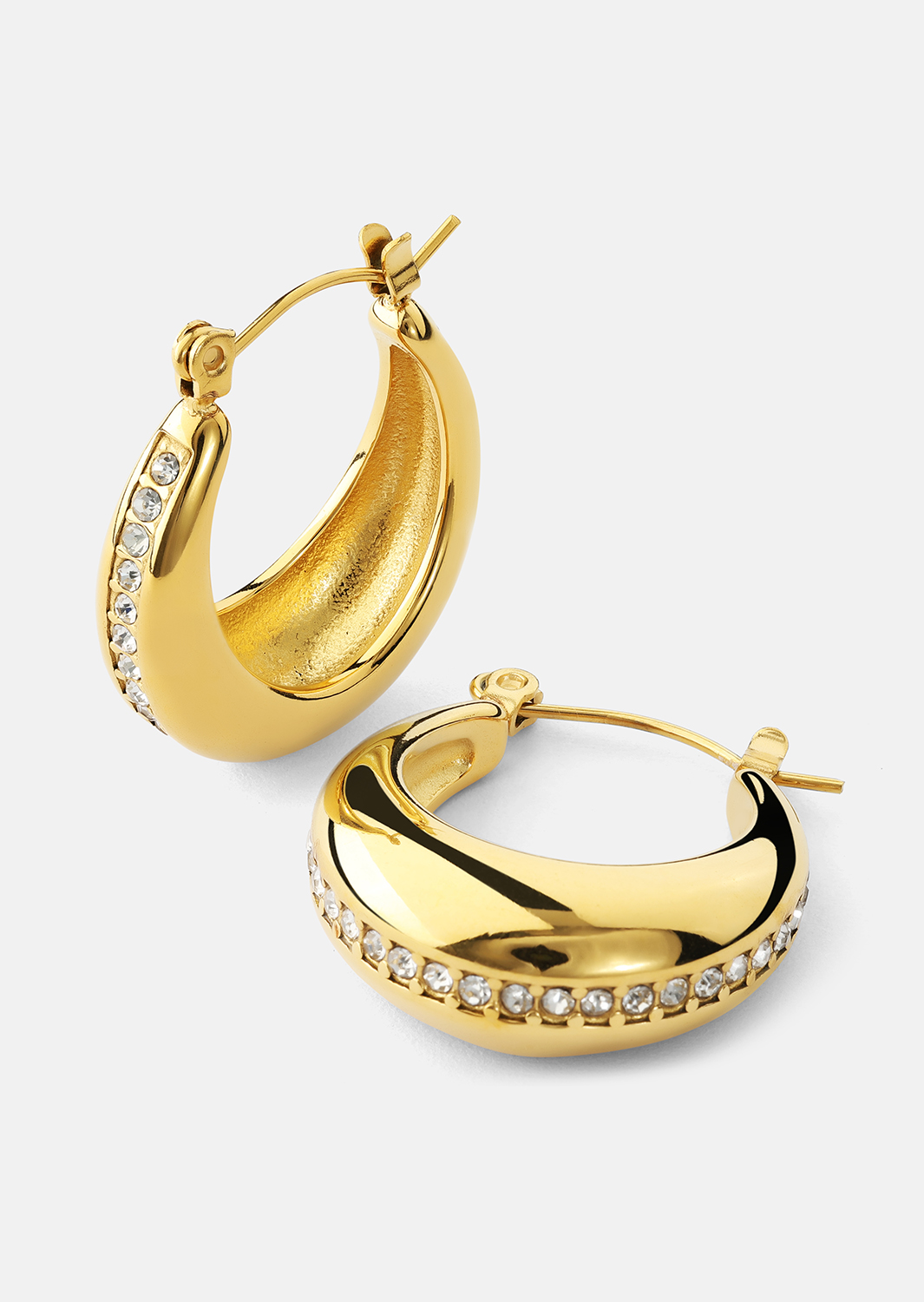 Oorbellen Gleaming Curve – 18k Verguld