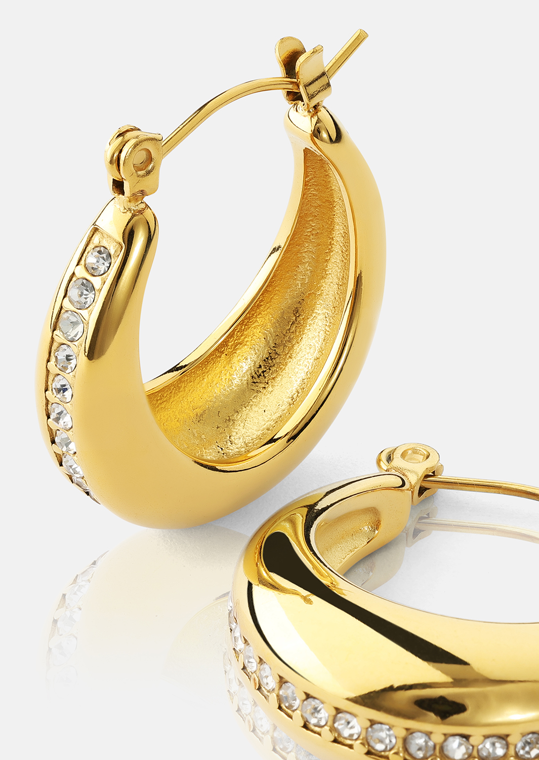 Oorbellen Gleaming Curve – 18k Verguld