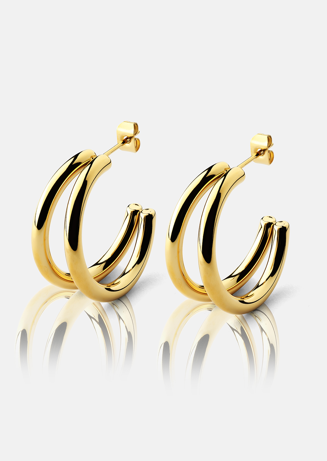 Oorbel Dual - 18k Verguld