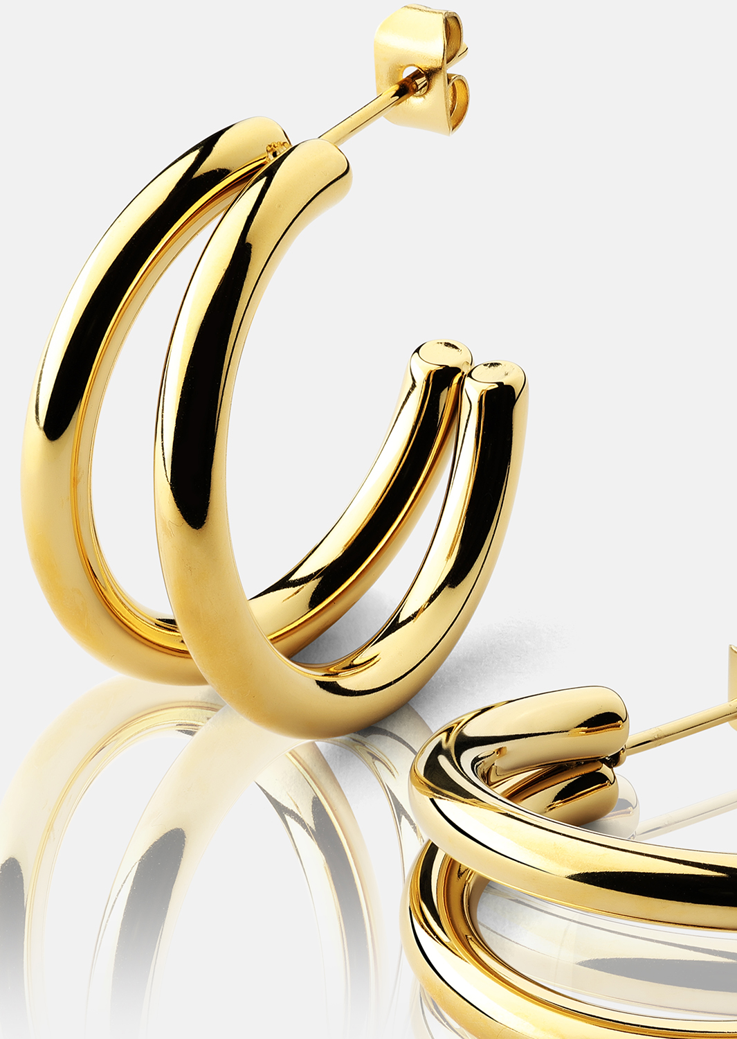 Oorbel Dual - 18k Verguld