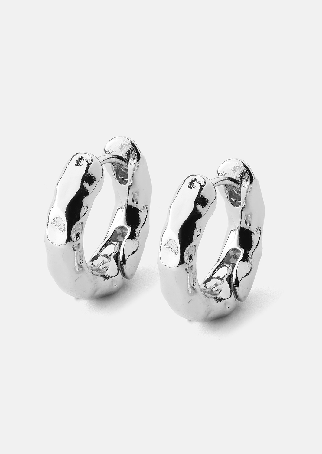 Oorbel Luxe Ripple Hoops - Verzilverd
