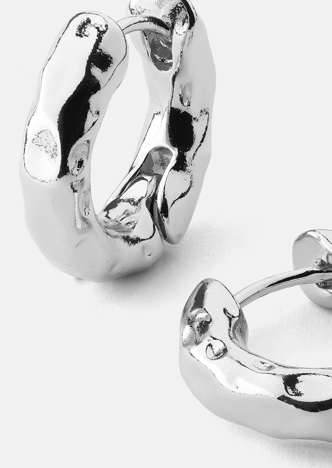 Oorbel Luxe Ripple Hoops - Verzilverd
