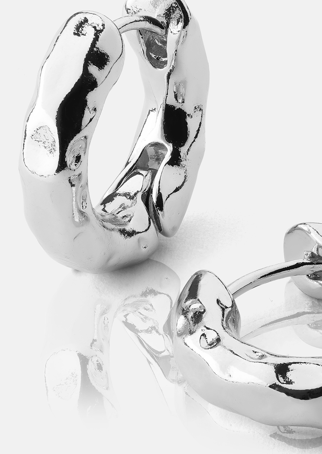 Oorbel Luxe Ripple Hoops - Verzilverd